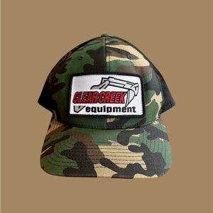 Richardson Trucker Hat Cap‎ Snapback Clear Creek Equipment Camo Mesh Back Local